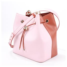 Bulgari-BVLGARI B.Zero1 Leather Bicolor Pink & Brown Shoulder Bag-Pink