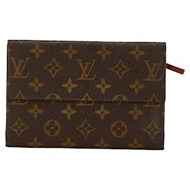 Louis Vuitton-Portafoglio lungo in tela Louis Vuitton Pochette Passport M60135 in discrete condizioni-Altro