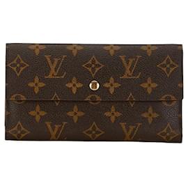 Louis Vuitton-Carteira longa Louis Vuitton Porte Tresor International Carteira longa de lona M61215 em bom estado-Outro