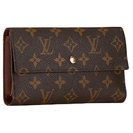 Louis Vuitton-Carteira longa Louis Vuitton Porte Tresor International Carteira longa de lona M61215 em bom estado-Outro