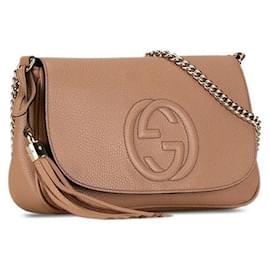 Gucci-Bolsa de ombro Gucci Interlocking G Soho Bolsa de couro 536224 em bom estado-Outro