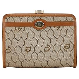 Dior-Dior Honeycomb Canvas Clutch Bag Bolsa de vaidade de lona em bom estado-Outro