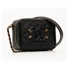 Chanel-Chanel CC Caviar Filigree Vanity Bag Bolsa de ombro de couro em excelente estado-Outro