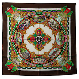 Hermès-Hermes Carre 9 L'Entente Cordiale Silk Scarf Canvas Scarf in Excellent condition-Other