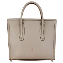 Christian Louboutin-Christian Louboutin Paloma Medium Leather Handbag Beige Red in Great Condition-Brown