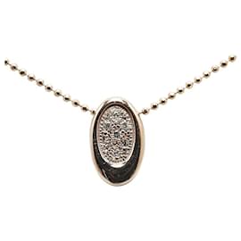 & Other Stories-[LuxUness] 18k Collar con colgante de diamantes y oro Collar de metal en excelentes condiciones-Otro