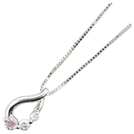 & Other Stories-[LuxUness] 18Collier pendentif diamant et saphir en or k Collier en métal en excellent état-Autre