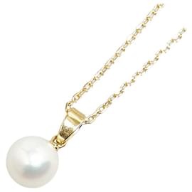 Mikimoto-Mikimoto 18k Gold Pearl Pendant Necklace Metal Necklace in Excellent condition-Other