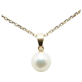 Mikimoto-Mikimoto 18 Karat Gold Perlenanhänger Halskette Metallhalskette in ausgezeichnetem Zustand-Andere