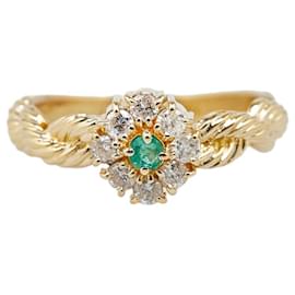 & Other Stories-[LuxUness] 18k Gold Diamond Emerald Ring Metal Ring in Excellent condition-Other