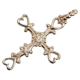 & Other Stories-[Luxo] 18k Ouro Diamante Crucifixo Pingente de metal em excelente estado-Outro