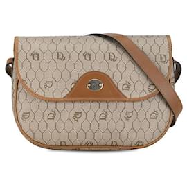 Dior-Dior Honeycomb Canvas Crossbody Bag Canvas Crossbody Bag in Good condition-Other