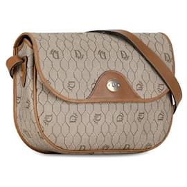 Dior-Dior Honeycomb Canvas Crossbody Bag Canvas Crossbody Bag in Good condition-Other