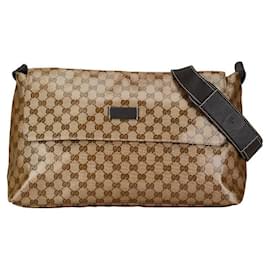 Gucci-Gucci GG Crystal Crossbody Bag Bolsa Crossbody de lona 272350 em bom estado-Outro