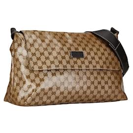 Gucci-Gucci GG Crystal Crossbody Bag Bolsa Crossbody de lona 272350 em bom estado-Outro