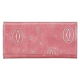 Cartier-Cartier Charol Happy Birthday Flap Wallet Cartera larga de cuero en buen estado-Otro