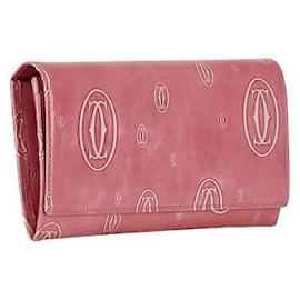 Cartier-Cartier Charol Happy Birthday Flap Wallet Cartera larga de cuero en buen estado-Otro