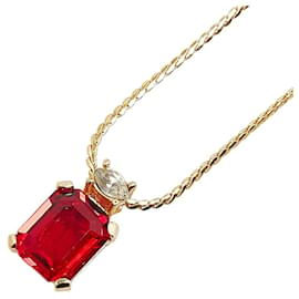 Dior-Collier pendentif Dior Ruby Collier en métal en excellent état-Autre