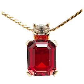Dior-Collier pendentif Dior Ruby Collier en métal en excellent état-Autre