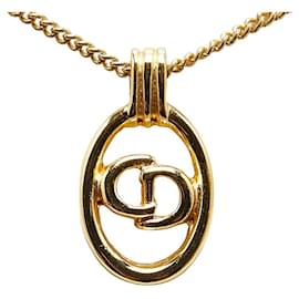 Dior-Dior CD Logo Pendant Necklace Metal Necklace in Excellent condition-Other