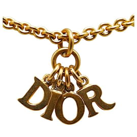 Dior-Dior Logo Charm Pingente Colar Colar de metal em excelente estado-Outro