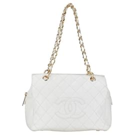 Chanel-Bolso de hombro con cadena de caviar acolchado Chanel CC Bolso de hombro de cuero en buen estado-Otro