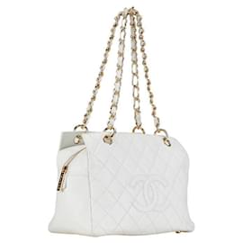 Chanel-Bolso de hombro con cadena de caviar acolchado Chanel CC Bolso de hombro de cuero en buen estado-Otro