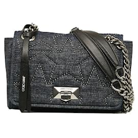 Jimmy Choo-Jimmy Choo Denim Helia Star Bag Sac à bandoulière en jean en bon état-Autre