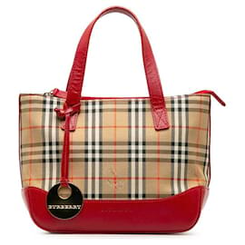 Burberry-Burberry Haymarket Check Mini Sac à main en toile Sac à main en bon état-Autre