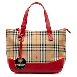 Burberry-Burberry Haymarket Check Mini Handbag  Canvas Handbag in Good condition-Other