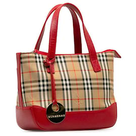 Burberry-Burberry Haymarket Check Mini Bolsa Bolsa de lona em bom estado-Outro