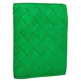 Bottega Veneta-Carteira Bottega Veneta Intrecciato Bifold Zip Carteira Curta de Couro 608059 em bom estado-Outro