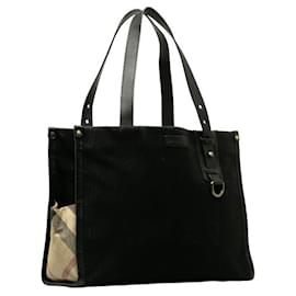 Burberry-Burberry Nova Check Canvas Tote Bag Canvas Handbag in Good condition-Other