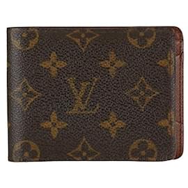 Louis Vuitton-Cartera larga de lona Louis Vuitton Multiple Wallet M60895 en buen estado-Otro