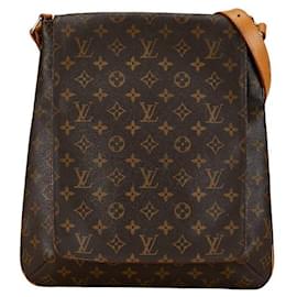 Louis Vuitton-Bolsa de ombro Louis Vuitton Monogram Musette M51256 em couro PVC marrom em muito bom estado-Marrom