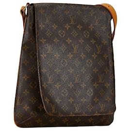 Louis Vuitton-Bolsa de ombro Louis Vuitton Monogram Musette M51256 em couro PVC marrom em muito bom estado-Marrom