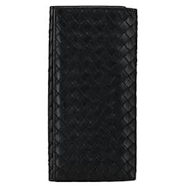 Bottega Veneta-Bottega Veneta Intrecciato Carteira Bifold de Couro Carteira Longa de Couro em Bom Estado-Outro