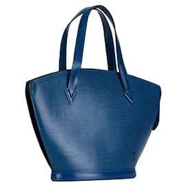 Louis Vuitton-Bolso de mano de cuero Epi Saint-Jacques M52275 de Louis Vuitton en buen estado-Azul