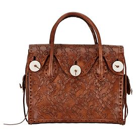 & Other Stories Carving Tribes Maestra S Leather Handbag Brown