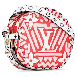 Louis Vuitton-Bolso de hombro Louis Vuitton Monogram Giant Crafty Boite Chapeau Souple M45364 en cuero PVC rojo en excelente estado-Roja