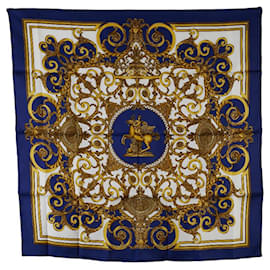 Hermès-Hermes Carre 90 Les Tuileries SiIlk Scarf Canvas Foulard en excellent état-Autre