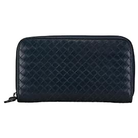 Bottega Veneta-Bottega Veneta Leather Intrecciato Long Wallet  Leather Long Wallet in Good condition-Other