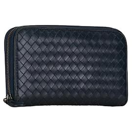 Bottega Veneta-Bottega Veneta Leather Intrecciato Long Wallet  Leather Long Wallet in Good condition-Other