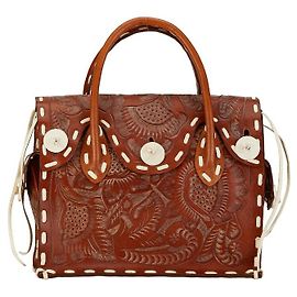 & Other Stories Bolsa de couro Maestra S da Carving Tribes Marrom