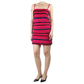 Chanel-Pink sleeveless tiered ruffle silk mini dress - size UK 8-Pink