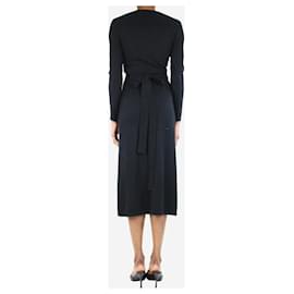 Diane Von Furstenberg-Black knit wrap midi dress - size XS-Black