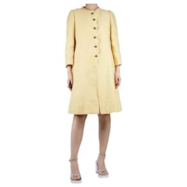 Dolce & Gabbana-Yellow jacquard dress and coat set - size UK 12-Yellow