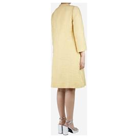 Dolce & Gabbana-Yellow jacquard dress and coat set - size UK 12-Yellow