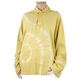 Acne-Yellow tie-dye cotton polo shirt - size S-Yellow