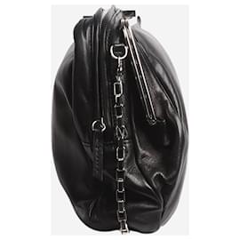 Jean Paul Gaultier-Black leather asymmetric bag-Black